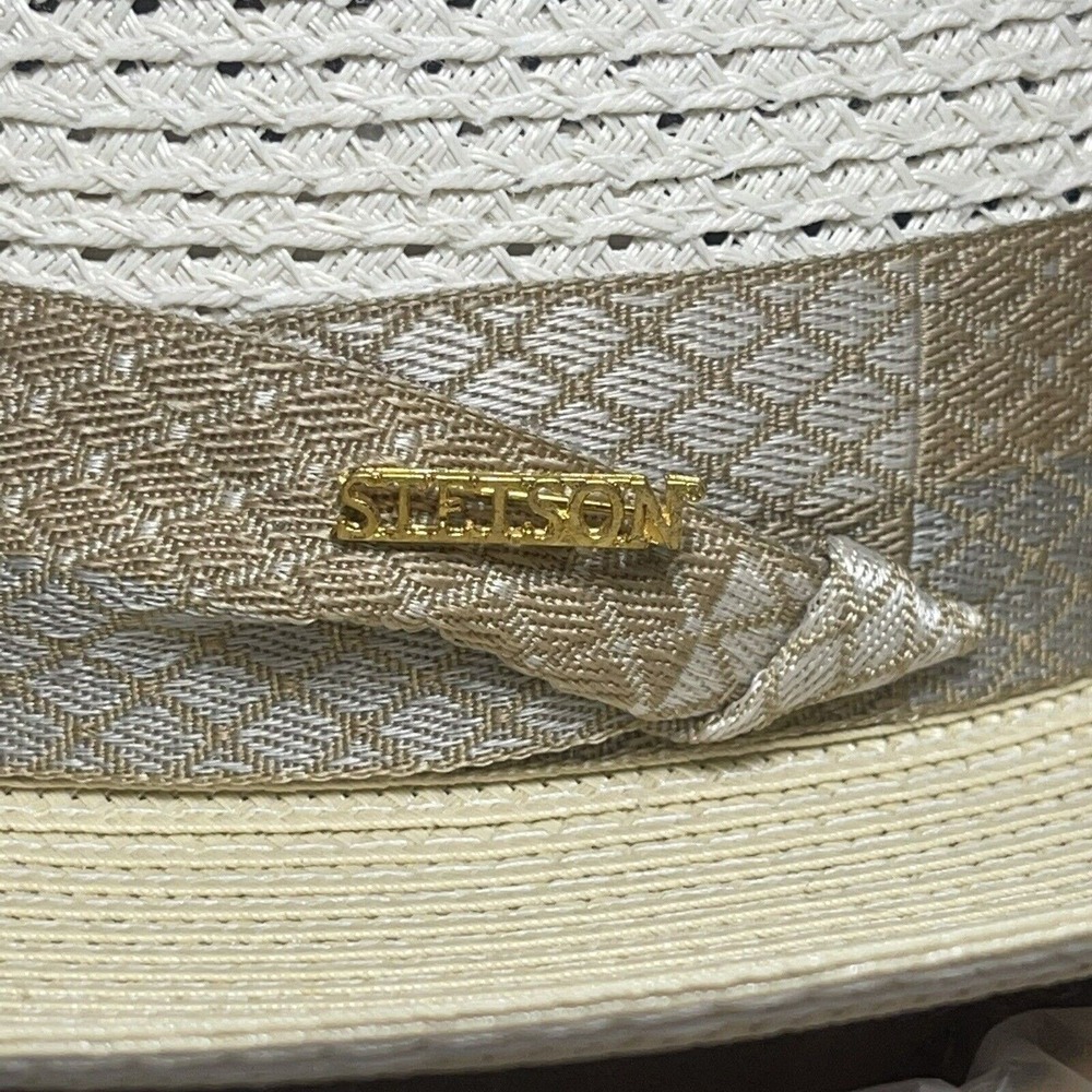 John B Stetson Company Cowboy Hat Fedora Beige Sand Oval Made In USA Size 7R - Picture 7 of 9
